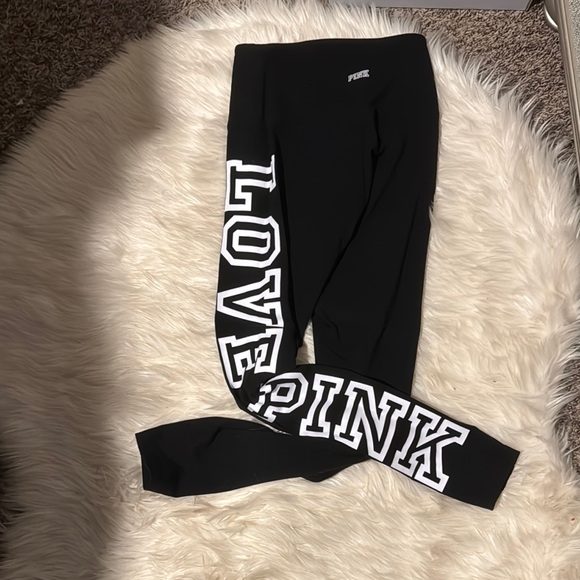PINK Victoria's Secret Pants - PINK Victoria's Secret Black LOVE PINK Leggings